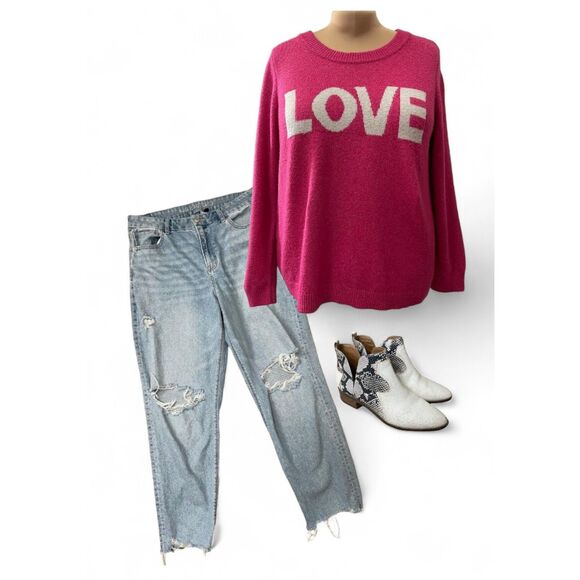 LANE BRYANT Crew-Neck Love Sweater, Size 18/20 - Picture 2 of 3